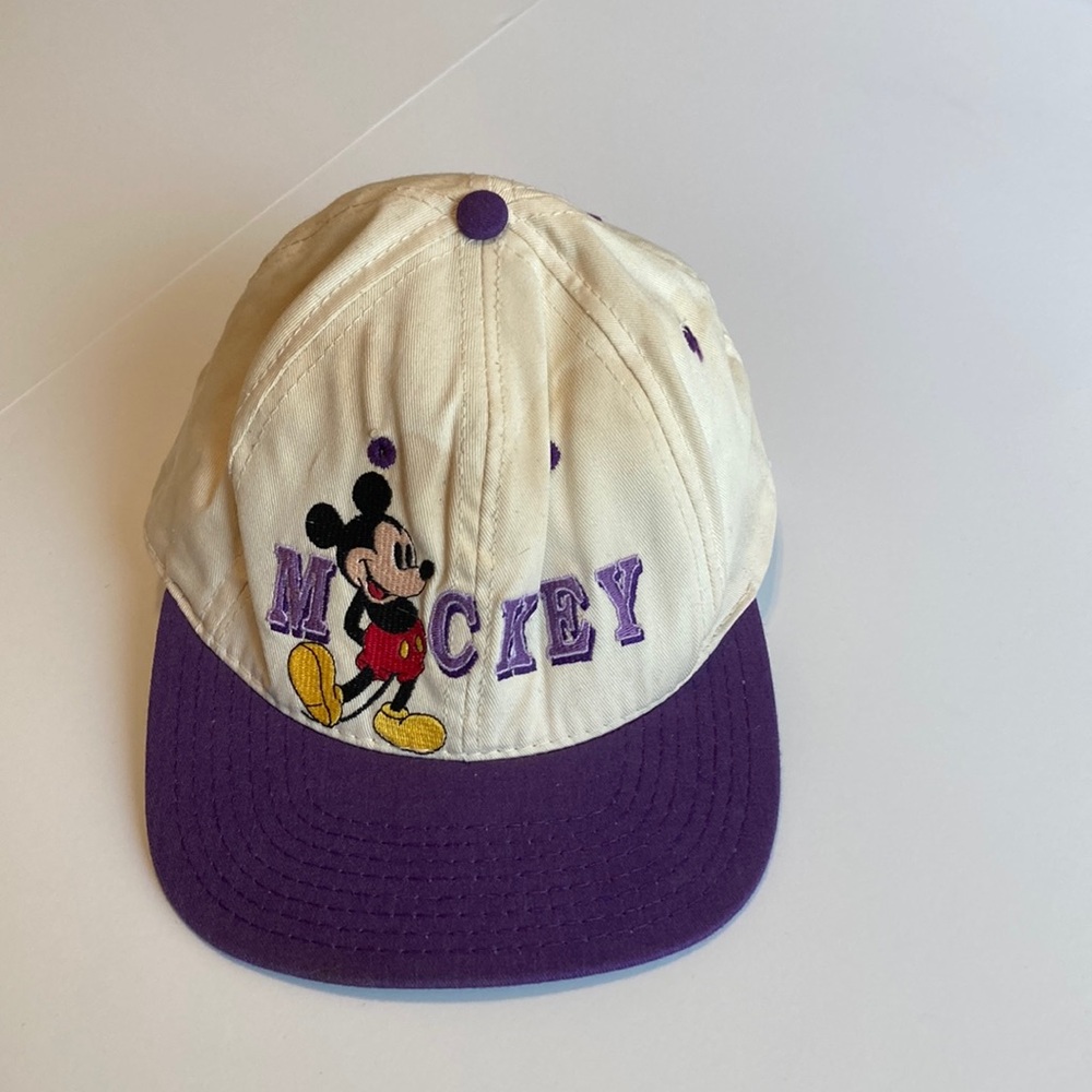Cream and Purple Baseball Hat